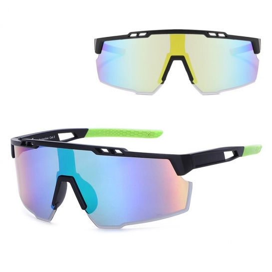 Sportowe okulary przeciwsłoneczne z filtrem UV400 Black/Green SVM-13C